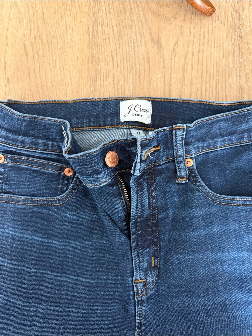 J. Crew 9” toothpick blue jeans women’s